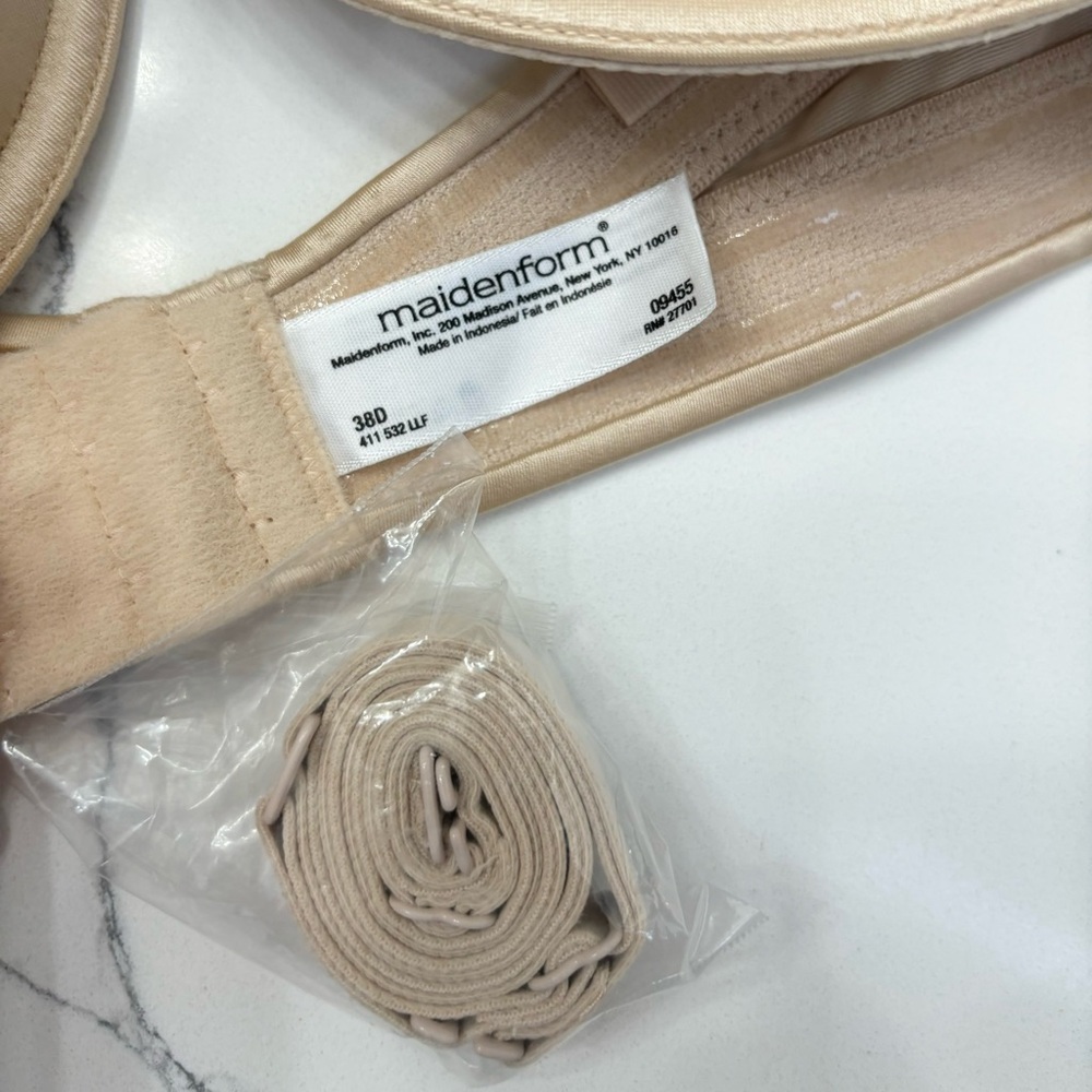 38D Maidenform 09455 Custom Lift Strapless Bra Convertible Straps Latte - Picture 5 of 8